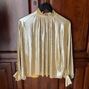 Gold metallic blouse, size Medium